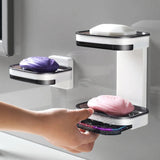 NNEDSZ Portable Soap Holder Wall Storage Rack Organizer Bathroom Accessories Double Layer Holder