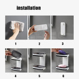 NNEDSZ Portable Soap Holder Wall Storage Rack Organizer Bathroom Accessories Double Layer Holder