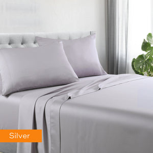 NNEDSZ 1200tc hotel quality cotton rich sheet set double silver