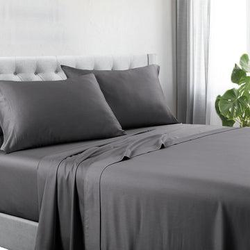 NNEDSZ 1200tc hotel quality cotton rich sheet set king single charcoal