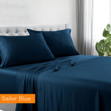 NNEDSZ 1200tc hotel quality cotton rich sheet set mega queen sailor blue