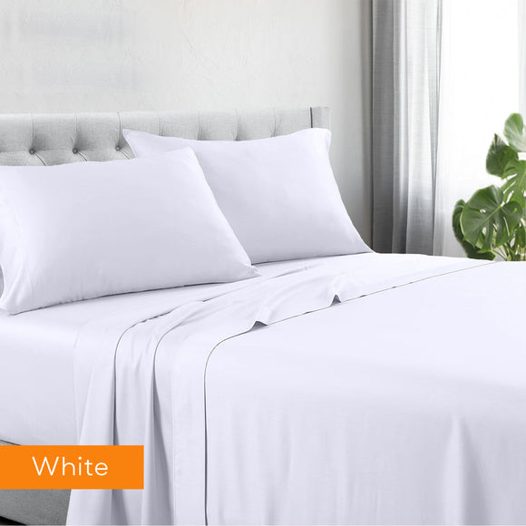 NNEDSZ 1200tc hotel quality cotton rich sheet set queen white