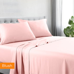 NNEDSZ 1200tc hotel quality cotton rich sheet set single blush