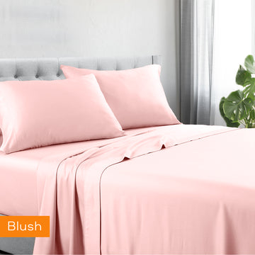 NNEDSZ 1200tc hotel quality cotton rich sheet set single blush