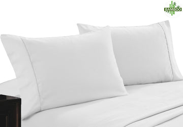 NNEDSZ 400 thread count bamboo cotton twin pack pillowcase white