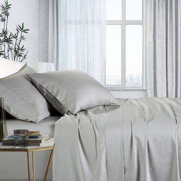 NNEDSZ 1000tc bamboo cotton sheet set king single silver