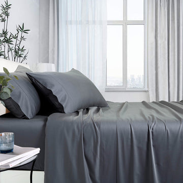 NNEDSZ 1000tc bamboo cotton sheet set queen charcoal