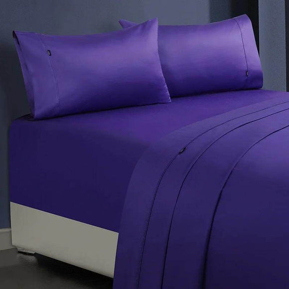 NNEDSZ 1000tc egyptian cotton sheet set 1 single violet