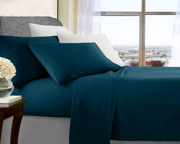 NNEDSZ ultra soft microfibre sheet set double sailor blue