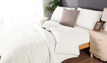 NNEDSZ duvet cover and sheet comb set Double white