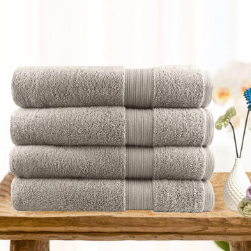NNEDSZ 4 piece ultra light cotton bath towels in beige