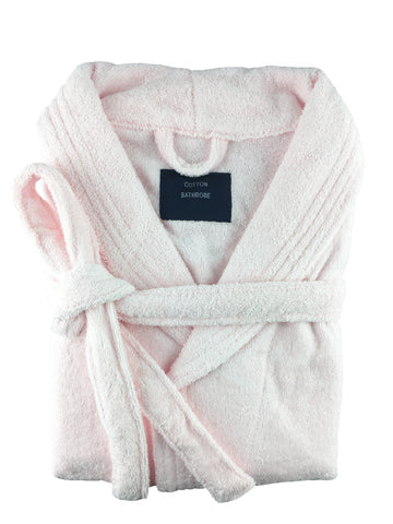 NNEDSZ small medium egyptian cotton terry toweling bathrobe baby pink
