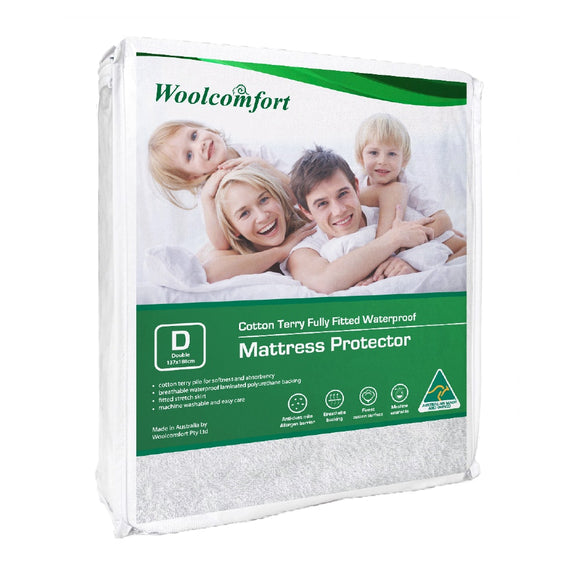 NNEDSZ Cotton Terry Fully Fitted Waterproof Mattress Protector Double Size