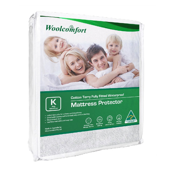 NNEDSZ Cotton Terry Fully Fitted Waterproof Mattress Protector King Size
