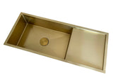NNEDSZ 2022 Brushed brass gold Copper Gunmetal single long bowl drainer stainless steel 304 kitchen sink