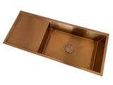 NNEDSZ 2022 Brushed brass gold Copper Gunmetal single long bowl drainer stainless steel 304 kitchen sink
