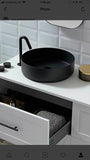 NNEDSZ 2023 Matte Black matte white matte Pink Green Gold Copper Round 360 mm Dia top counter basin porcelain sink
