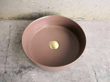 NNEDSZ 2023 Matte Black matte white matte Pink Green Gold Copper Round 360 mm Dia top counter basin porcelain sink