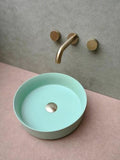 NNEDSZ 2023 Matte Black matte white matte Pink Green Gold Copper Round 360 mm Dia top counter basin porcelain sink