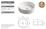 NNEDSZ 2021 Matte Pink outside Round 360 mm Dia top counter basin porcelain sink