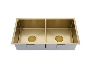 NNEDSZ 2023 Burnished Brass Gold stainless steel 304 double bowl kitchen sink