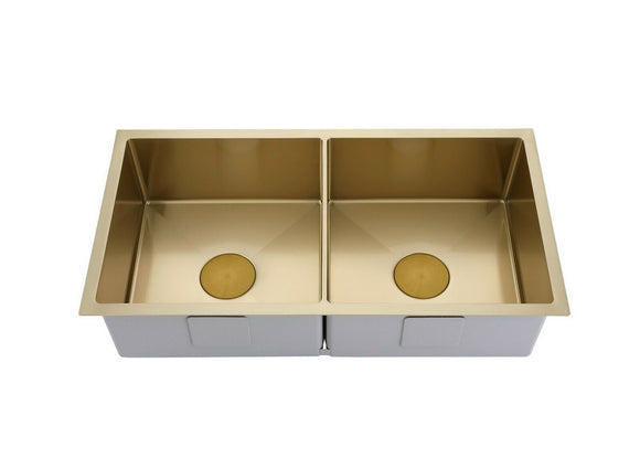 NNEDSZ 2023 Burnished Brass Gold stainless steel 304 double bowl kitchen sink