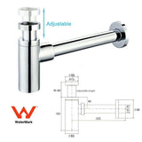 NNEDSZ 2023 Brushed Nickel p trap ROUND BOTTLE TRAP 32/40 mm WASTE for wall hung basin vanit