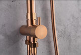 NNEDSZ 2023 Brushed Rose Gold Copper Solid Stainless Steel 304 made shower set w diverter 200 mm head sprayer hand held head