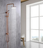 NNEDSZ 2023 Brushed Rose Gold Copper Solid Stainless Steel 304 made shower set w diverter 200 mm head sprayer hand held head