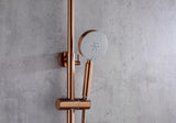 NNEDSZ 2023 Brushed Rose Gold Copper Solid Stainless Steel 304 made shower set w diverter 200 mm head sprayer hand held head