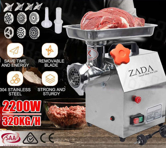 NNEDSZ 1.63HP Commercial Meat Mincer- Electric Grinder & Sausage Maker Filler 1200W
