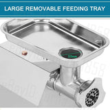 NNEDSZ 1.63HP Commercial Meat Mincer- Electric Grinder & Sausage Maker Filler 1200W