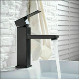 NNEDSZ 2021 Square Cube style basin mount tap low faucet Matte Black tap mixer spout