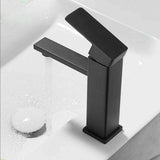 NNEDSZ 2021 Square Cube style basin mount tap low faucet Matte Black tap mixer spout