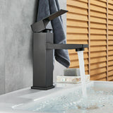NNEDSZ 2021 Square Cube style basin mount tap low faucet Matte Black tap mixer spout