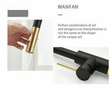 NNEDSZ 2023 Brushed Gold Spout Matte Black pull out with spray function kitchen mixer tap faucet
