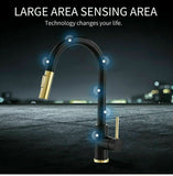 NNEDSZ 2023 Brushed Gold Spout Matte Black pull out with spray function kitchen mixer tap faucet