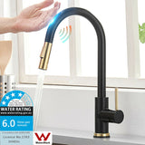 NNEDSZ 2023 Brushed Gold Spout Matte Black pull out with spray function kitchen mixer tap faucet