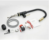 NNEDSZ 2023 Brushed Gold Spout Matte Black pull out with spray function kitchen mixer tap faucet