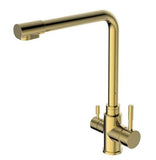 NNEDSZ 2023 Brushed Brass Gold L shape 3 way filter water kitchen mixer tap faucet Stainless steel Made PVD plated