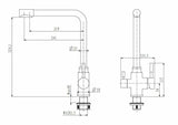 NNEDSZ 2023 Brushed Brass Gold L shape 3 way filter water kitchen mixer tap faucet Stainless steel Made PVD plated