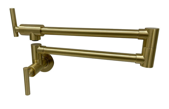 NNEDSZ 2023 Brushed Gold Kitchen tap Wall Mounted Pot Filler Single Cold Water inlet