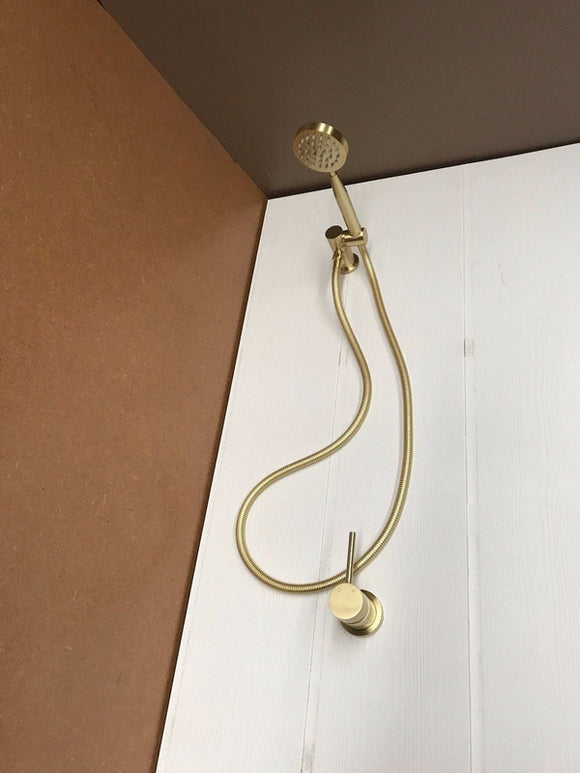NNEDSZ 2021 New Brass Burnished Gold  round hand held SHOWER HEAD  adjust holder mixer