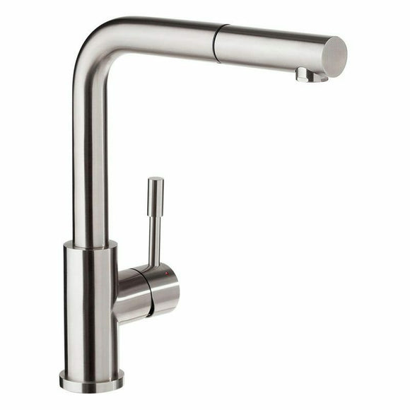 NNEDSZ 2023 Brushed Nickel Stainless steel L shape pull out with spray function spring kitchen mixer tap faucet Stainless steel Made PVD plated