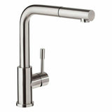 NNEDSZ 2023 Brushed Nickel Stainless steel L shape pull out with spray function spring kitchen mixer tap faucet Stainless steel Made PVD plated