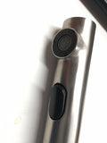 NNEDSZ 2023 Brushed Nickel Stainless steel L shape pull out with spray function spring kitchen mixer tap faucet Stainless steel Made PVD plated