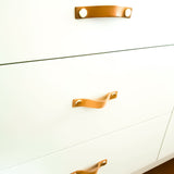 NNEDSZ 100% Genuine Leather Door Knob Cabinet Kitchen Drawer Handle Pull laundry gold
