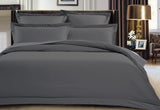 NNEDSZ Super King Size 500TC Cotton Sateen Quilt Cover Set (Charcoal Color)
