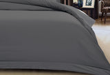 NNEDSZ Super King Size 500TC Cotton Sateen Quilt Cover Set (Charcoal Color)