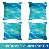 NNEDSZ Aqua Ocean Style Cushion Covers 4pcs Pack